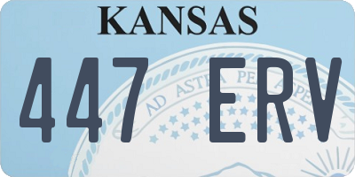 KS license plate 447ERV