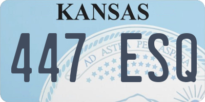 KS license plate 447ESQ