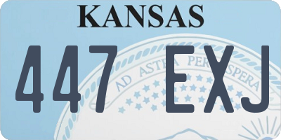 KS license plate 447EXJ