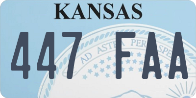 KS license plate 447FAA