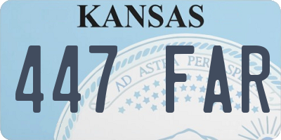 KS license plate 447FAR