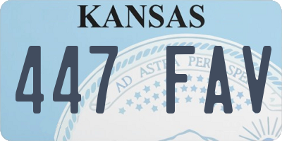 KS license plate 447FAV