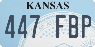 KS license plate 447FBP