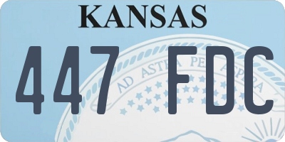 KS license plate 447FDC