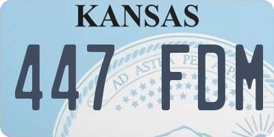 KS license plate 447FDM