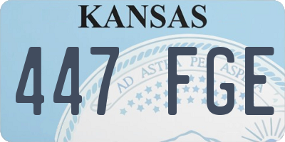 KS license plate 447FGE