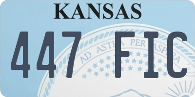 KS license plate 447FIC