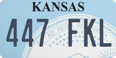 KS license plate 447FKL