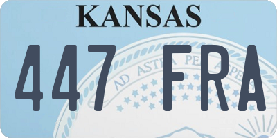 KS license plate 447FRA