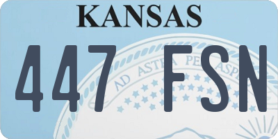 KS license plate 447FSN