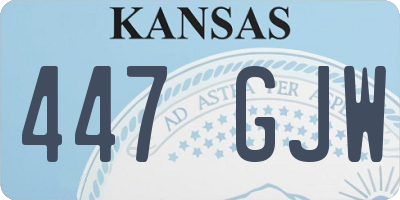 KS license plate 447GJW