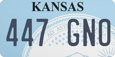 KS license plate 447GNO
