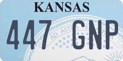 KS license plate 447GNP