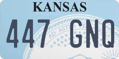 KS license plate 447GNQ
