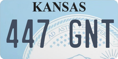 KS license plate 447GNT
