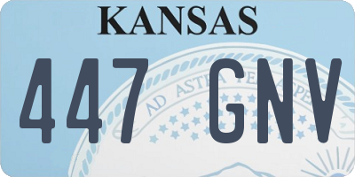 KS license plate 447GNV