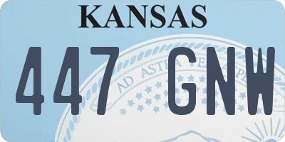 KS license plate 447GNW