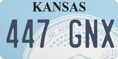 KS license plate 447GNX