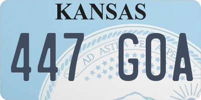 KS license plate 447GOA