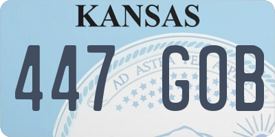 KS license plate 447GOB