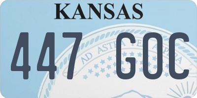KS license plate 447GOC