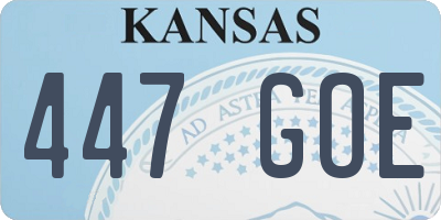 KS license plate 447GOE
