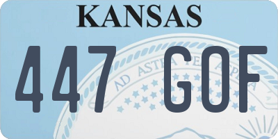 KS license plate 447GOF