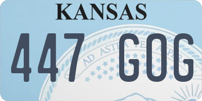 KS license plate 447GOG