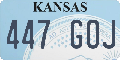 KS license plate 447GOJ