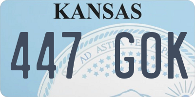 KS license plate 447GOK