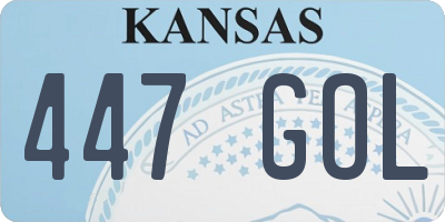 KS license plate 447GOL