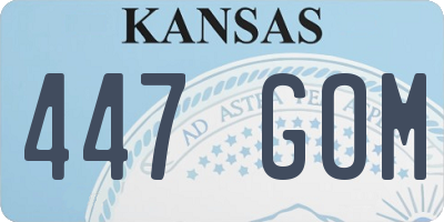 KS license plate 447GOM