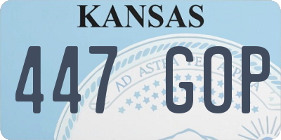 KS license plate 447GOP