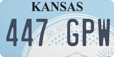 KS license plate 447GPW
