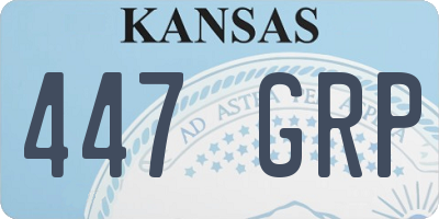 KS license plate 447GRP