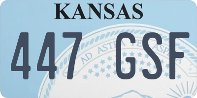 KS license plate 447GSF