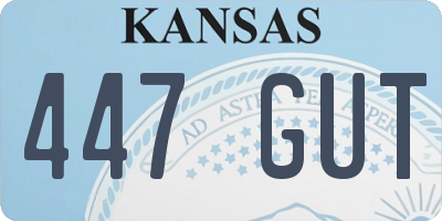 KS license plate 447GUT