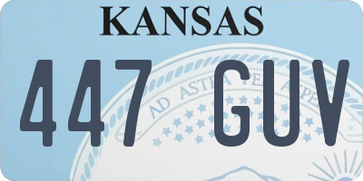KS license plate 447GUV