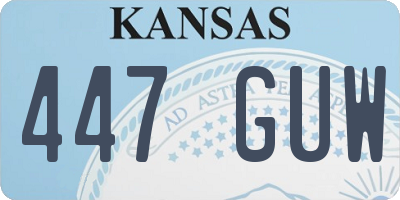 KS license plate 447GUW