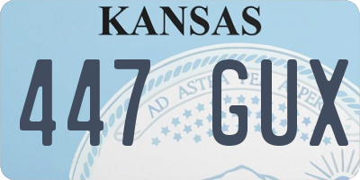 KS license plate 447GUX