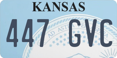 KS license plate 447GVC