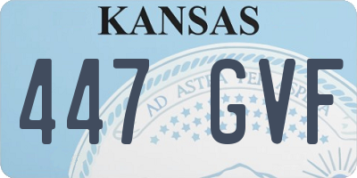 KS license plate 447GVF