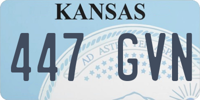 KS license plate 447GVN