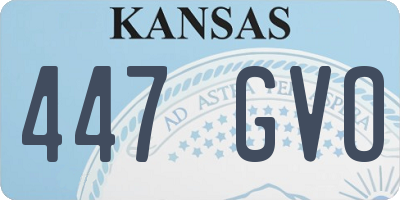 KS license plate 447GVO