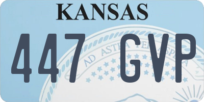 KS license plate 447GVP