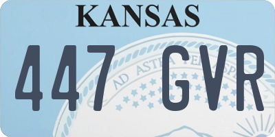 KS license plate 447GVR