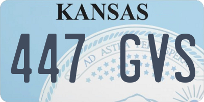 KS license plate 447GVS