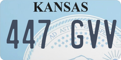 KS license plate 447GVV