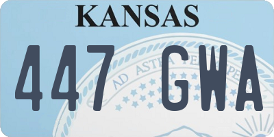 KS license plate 447GWA