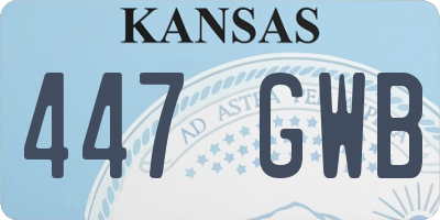 KS license plate 447GWB